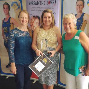 Jo Vann of Team Bath Netball, Hollie Wright from Mogers Drewett and Linda Dyer - Director of Netball SW