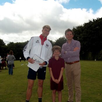 Pentathlon GB’s Jamie Harper inspires pupils at sports day