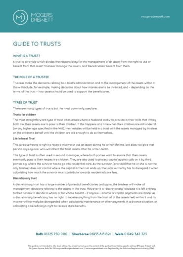 Mogers Drewett Guide To Trusts 2022
