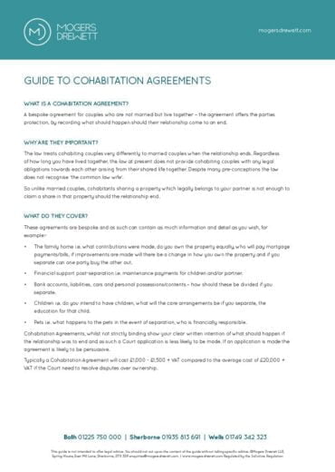Guide To Cohabitation Agreements
