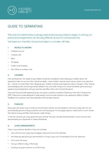 Mogers Drewett Guide To Separating 2022