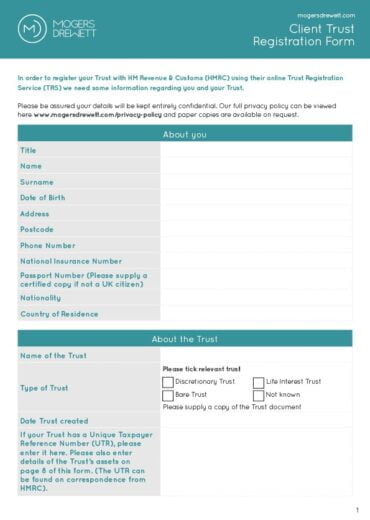 Trustees Registration Form
