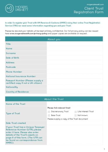 Trustees Registration Form