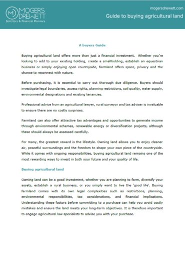 Guide to buying agricultural land